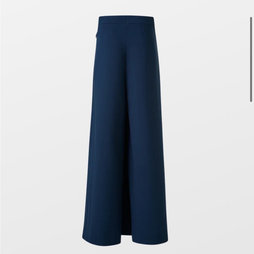 AKRIS Foss Wool Double Face Wide Leg Pants Apron Wrap Asymmetric Panel Trouser 8 - Picture 6 of 17